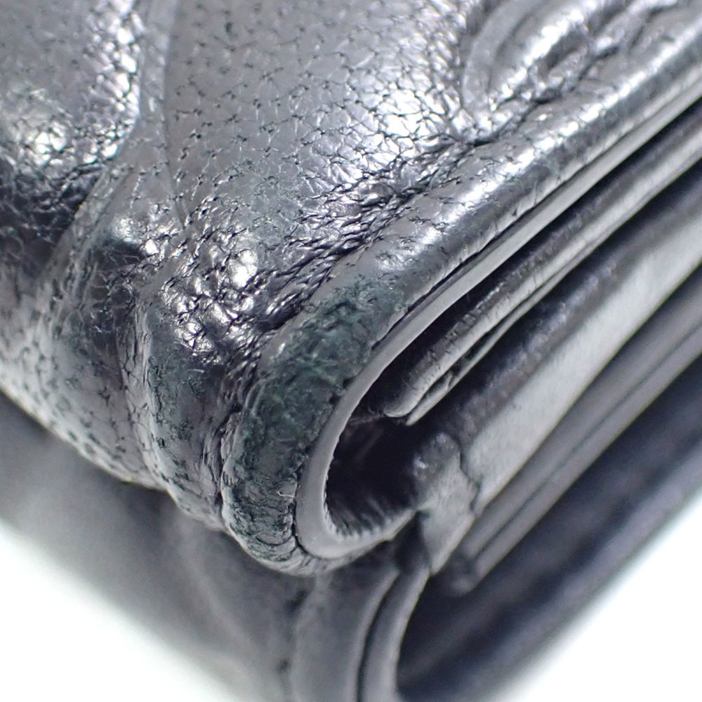 CHANEL Authentic Black Lambskin Leather Logo Wallet - Picture 3 of 9